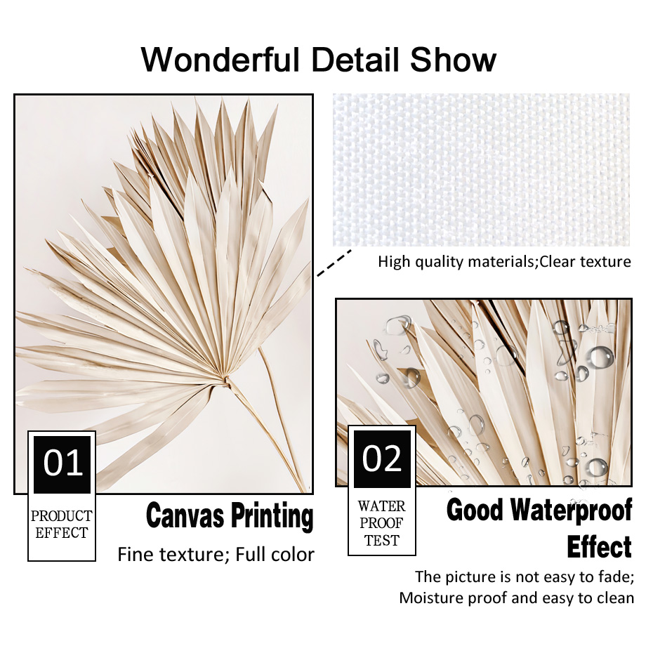 Neutralny beżowy boho mural śc – Palm Leaf Dried recenzja i cena